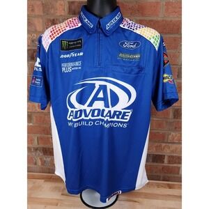 Trevor Bayne Roush Fenway Racing‎ Pit Crew Shirt Medium NASCAR Monster Ford
